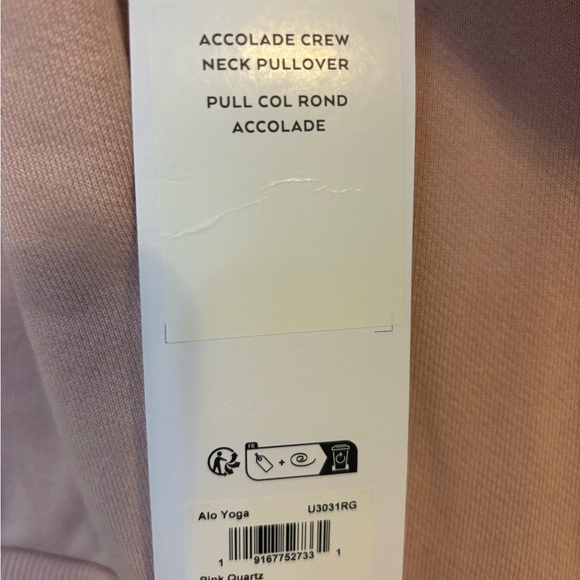 NWT limited, sold-out color ALO Yoga Accolade pullover in pink quartz size M - Picture 8 of 8